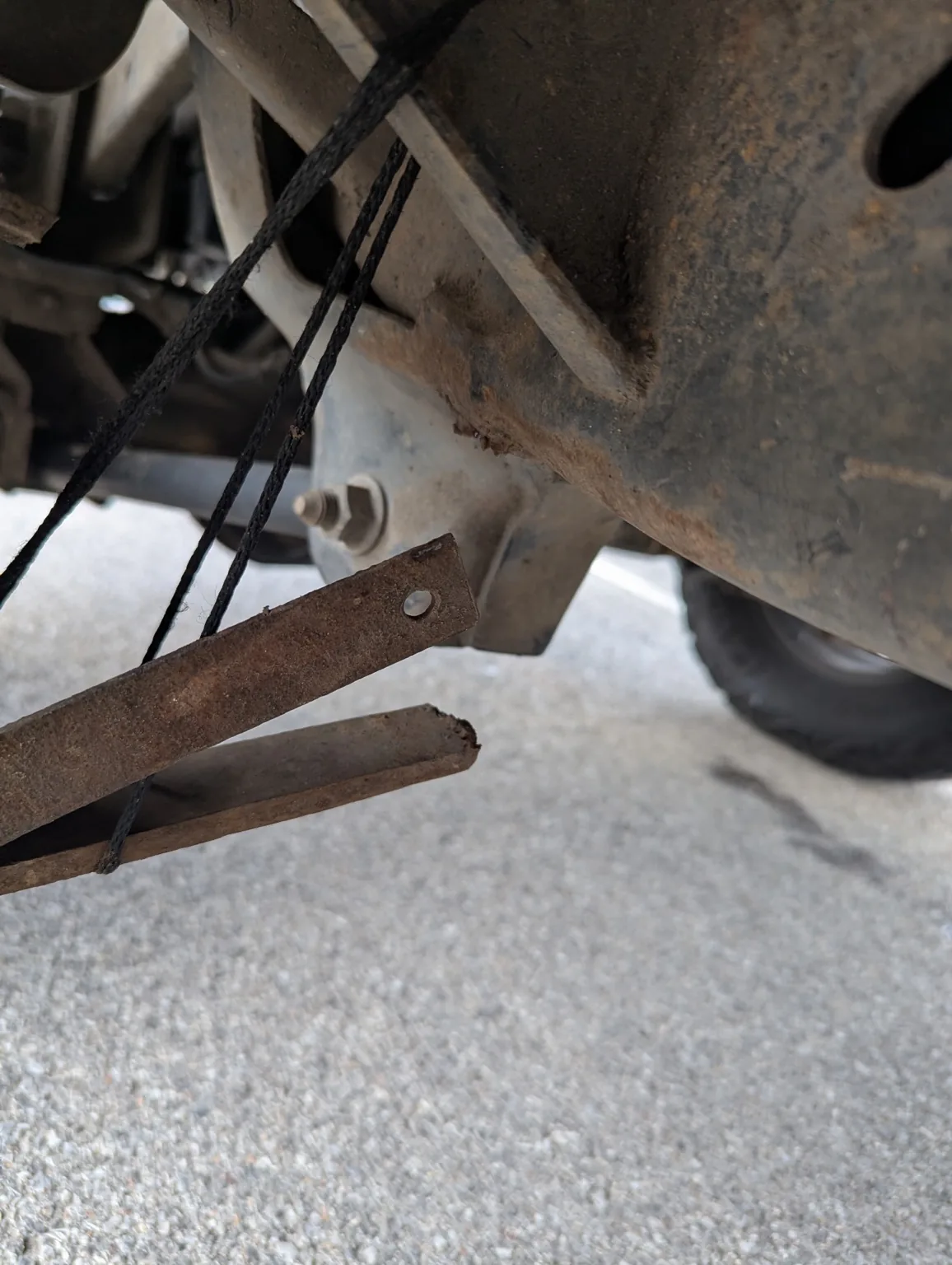 Detached steel truck step mounting support before welding in Birmingham
